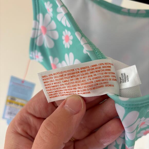 Cat & Jack NWT Girls' Endless Daisies Floral Printed One Piece Swimsuit M (8) - Picture 10 of 12